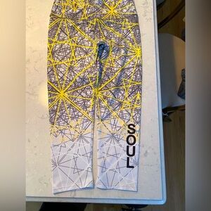 soul cycle leggings size XS yellow/black/white excellent condition